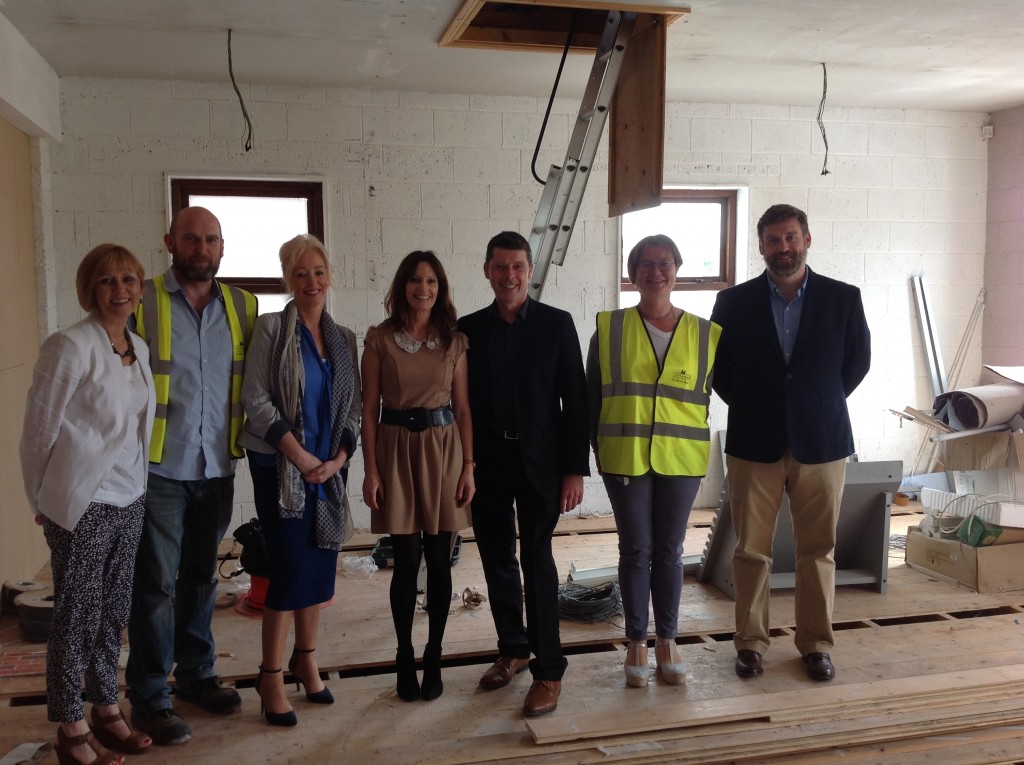 Cathy Kelly (Operations and Development. Pieta House)  Padraig Curran, Terra Nua Building Contractors,  Cindy O’Connor ( Chief Clinical Officer), Noeleen Devlin (Clinical Director) Michael O’Brien, (Centre Manager Pieta South East) Lucia Quealy, terra Nua Building Contractors and Brian Higgins (CEO, Pieta House)   